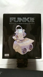 FUNKIT DJ Animated Speaker iPod Dock Docking System Groovy Funky White Silver - Picture 1 of 5