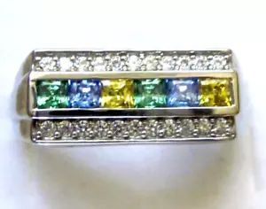 Hergestellt aus Swarovski Mult-Color Zirkonia/Größe 10/925 Sterlingsilber/2,5ct - Bild 1 von 5