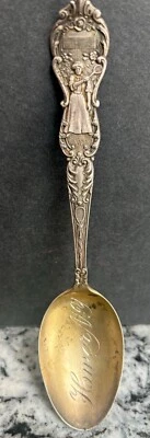 ~PRINCIPIOS DE 1900’S~CUCHARA DE TENIS~MUJER TENISTA CON RAQUETA~PLATA ESTERLINA~¡SÚPER! Foto 1 de 4