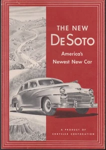 1946 DESOTO Custom DeLuxe Original two-color fold out sales brochures 4pieces - Picture 1 of 3