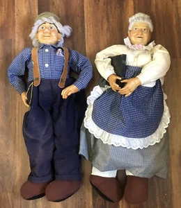 Vintage 25” Grandma Grandpa Doll Set Porcelain Face & Hands-Read - Picture 1 of 24