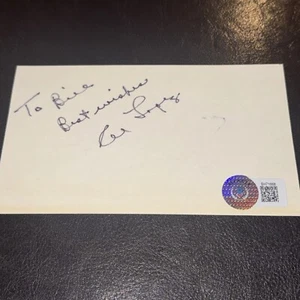 Al Lopez Autographed Signed 3x5 Index Card BAS Beckett Authenticated - Picture 1 of 4