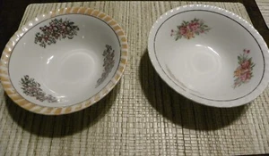 Two Vintage Yamatsu Japan Bowl Floral Pattern 7” - Picture 1 of 4
