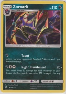 Tarjeta rara holográfica de Pokémon JCC SM Team Up 91/181 Zoroark - Imagen 1 de 1