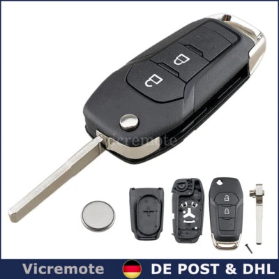 2 Tasten Schlüssel Gehäuse Für Ford Ranger T6 2015 2016 2017 2018 2019 + CR2032