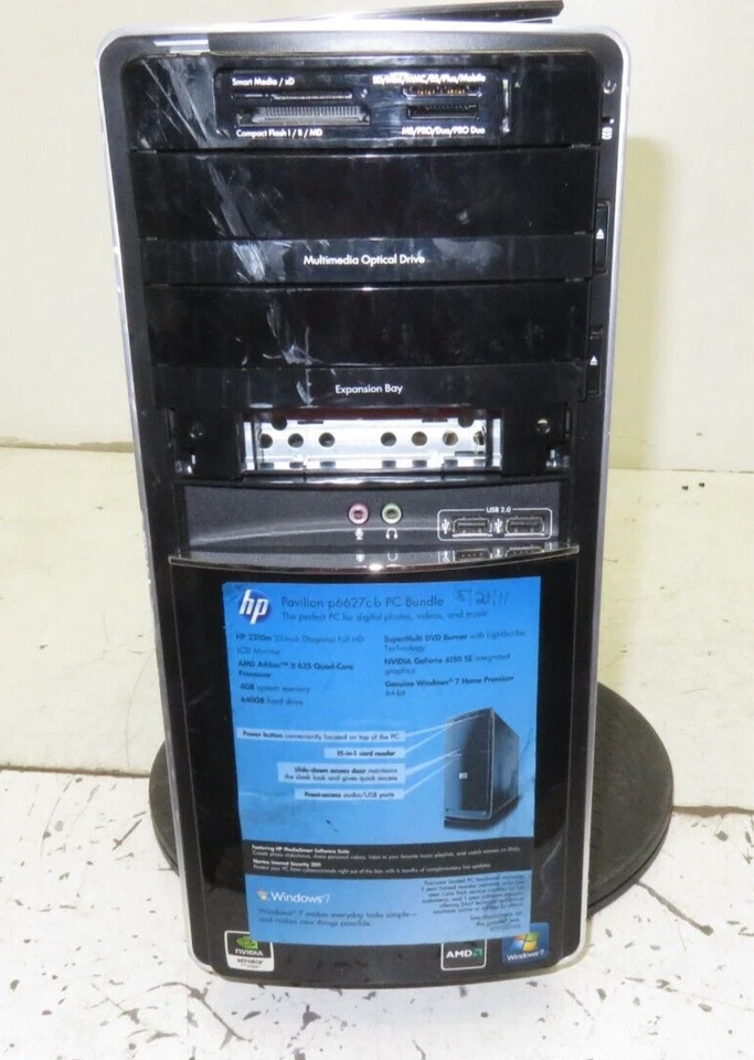 HP Pavilion p6627c Desktop Computer AMD Athlon 2 x4 4GB Ram No HDD/Side Panel - Image 1 of 4