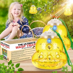 Solar Wasp Trap Outdoor Hanging, Non-Toxic Reusable Hornet Yellow Jacket Trap, N - Picture 1 of 12