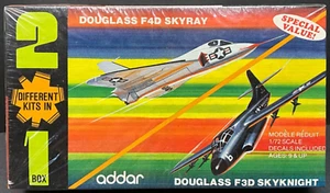 Addar 1:72 Douglas F4D Skyray & F3D Skynight Vintage Model Kit 901, Complete - Picture 1 of 4