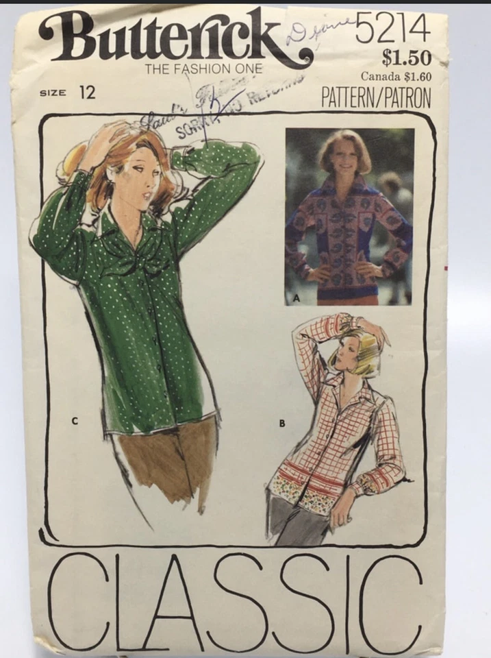 Blouse & Scarf Size 12 B5214 Uncut 70s Sewing Pattern - Image 1 of 2