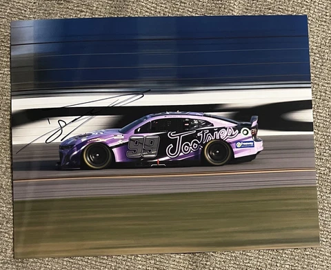 Daniel Suarez Signed 8x10 Photo Tootsies Car on the Track NASCAR Auto COA Cover