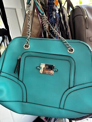 Large Turquoise Nicole Miller Purse  - Image 1 of 2