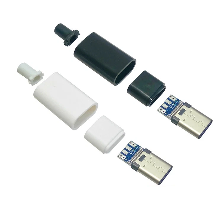 USB 3.1 Type C USB-C 24 PIN 4-Piece Male Plug Connector SMT Solder Housing Cover - Image 1 of 1
