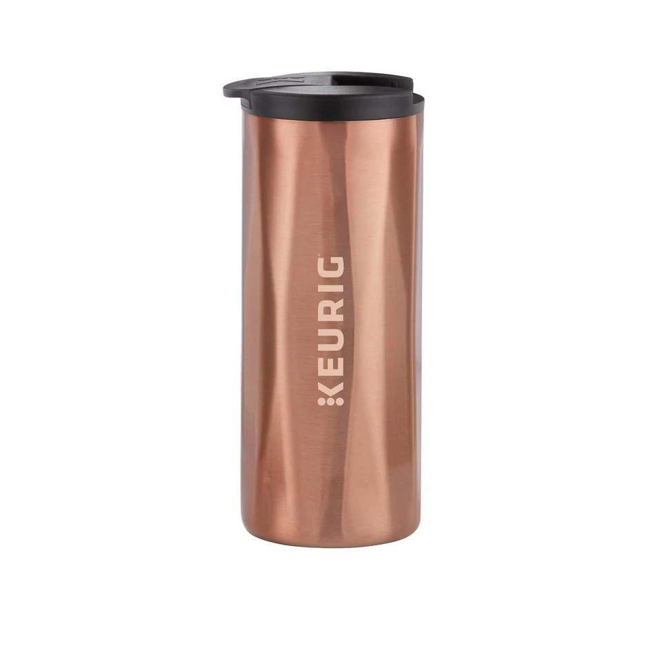 Keurig 14 oz Copper Faceted Travel Mug Double Walled Vacuum Sealed - Image 1 of 4