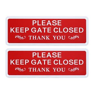 2x Please Keep Gate Closed Sign Aluminium Alloy Warning Sign Safety Sign