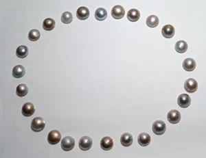 Perle mabè coltivate 26pc Colore Thaiti Da Montare Collana JAPAN 10-11mm Orafo - Imagen 1 de 6