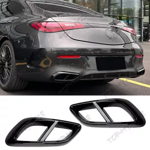 For Mercedes-Benz CLE Coupe 2024+ Gloss Black Rear Exhaust Muffler Tip Tail Pipe - Foto 1 di 6
