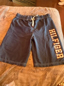 Tommy Hilfiger Print Swim Trunks Big Boys  L 16/18 Navy - Picture 1 of 6