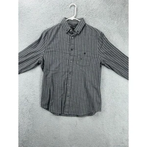 Express Soft Flannel Shirt Adult Small Grey Pinstripes Button Down Mens NEW Q27 - Picture 1 of 10