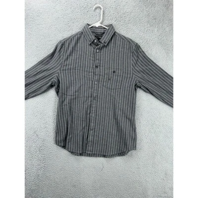 Express Soft Flannel Shirt Adult Small Grey Pinstripes Button Down Mens NEW Q27 - Image 1 of 4