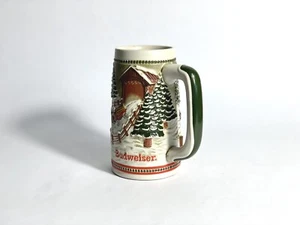 Budweiser Limited Edition Holiday Stein Ceramarte Weihnachten Bierkrug - Bild 1 von 6