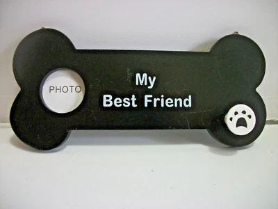 SOPORTE DE CORREA PARA PERRO COLGANTE DE MADERA con marco de fotos, suministros para mascotas, correas, nuevo en caja Foto 1 de 4