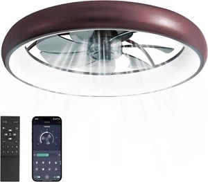 Ceiling Fans with Lights and Remote, 19.69'' Low Profile Flush Mount Ceiling Fan - Picture 1 of 6