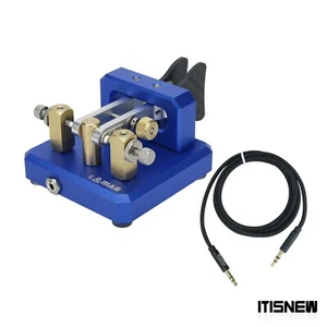 L&MAO Automatic Morse Keyer Dual-Paddle Telegraph CW (Blue) for Ham Radio Users - Zdjęcie 1 z 9
