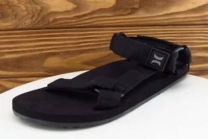Hurley Sandal 8 Slip-On Black Synthetic Men Hook & Loop - Picture 1 of 12