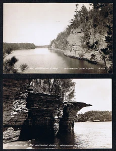 WISCONSIN DELLS, WI. POSTCARDS RPPC WISCONSIN RIVER 2 POSTCARDS REAL PICTURE - Picture 1 of 3