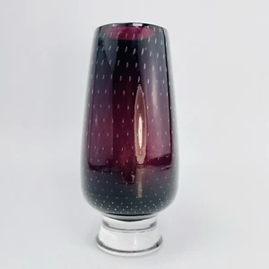 Jarrón de vidrio Milan Metelak serie Kapky Deste púrpura diseño burbujas 1959 MCM H 20 cm - Imagen 1 de 16