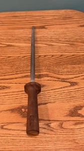 Pre Owned Case Stainless Steel Sharpening 10.5” Rod With Wooden Handle 15” - Picture 1 of 2