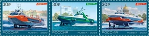 Russia 2023 Hydrofoil vessels of the new generation (MNH OG**) block of 3 stamps - Picture 1 of 1