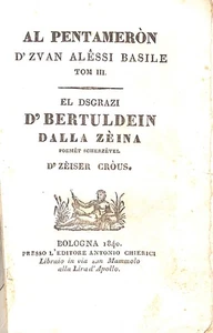 Al pentameron d'Zvan Alessi Basile tom III, Antonio Chierici, 1840 - Foto 1 di 1