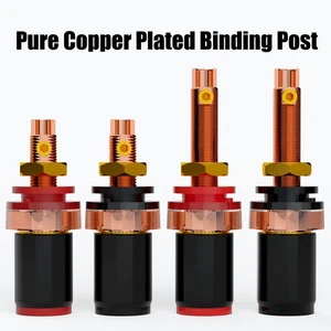 4Pcs Pure Copper Plated Binding Post Terminal Audiophile HI-FI Audio Speaker New - Afbeelding 1 van 20