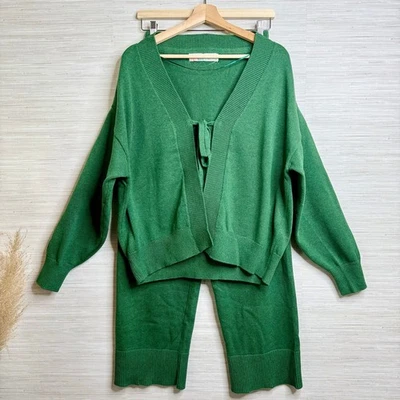 Free People Conjunto Suéter Co-ord Conjunto a Juego Pantalones Tejido Acogedor Boho Pequeño Foto 1 de 4