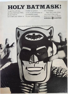 Máscara Batman Máscara Televisión General Electric GE De Colección 1966 Publicidad Revista Impresión - Imagen 1 de 5