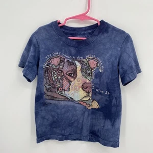 The Mountain Girls Tie Dye Round Neck Short Sleeve The Mountain Dog Tee Blue S - Picture 1 of 6
