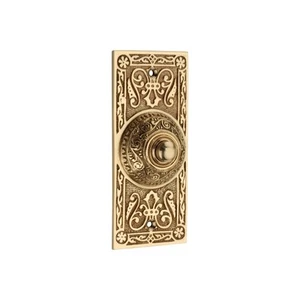 Vintage Victorian Brass & Chrome Antique Door Bell Push Button with Mains Wire - Picture 1 of 3