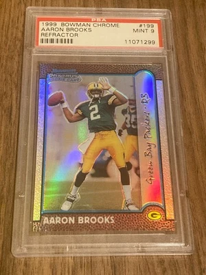 Aaron Brooks 1999 Bowman Chrome PSA 9 Mint Card Packers Rookie Refractor #199 - Image 1 of 2