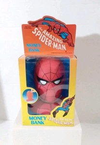 Marvel Comics The Amazing Spiderman Piggy Coin Bank BBI 1986 New in Box - Picture 1 of 10