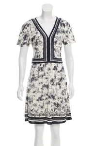 TORY BURCH Size MED Silk  Toile De Jouy Mini Dress Lined - Picture 1 of 4