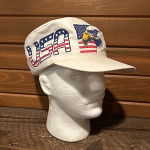Vintage USA Eagle Painters Cap Hat One Size Made In USA - Picture 1 of 8