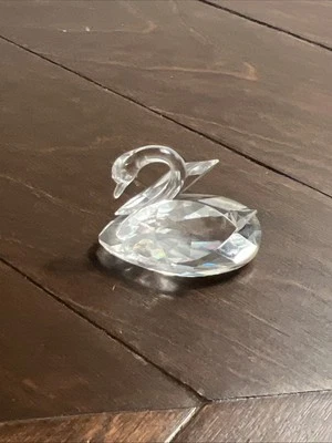 DE COLECCIÓN CISNE DE CRISTAL DE SWAROVSKI 1 1/2" (ancho) PEQUEÑO/MINIATURA RETIRADO Foto 1 de 4