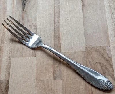 Heritage Mint Ltd Safrano 7 3/4" Tenedor de Cena Ventilador de Acero Inoxidable/Punta de Pluma Art Deco Foto 1 de 4