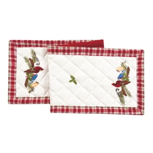 Holiday Birds 100% Cotton Quilted Christmas Table Runner 14" x 51" - Picture 1 of 1