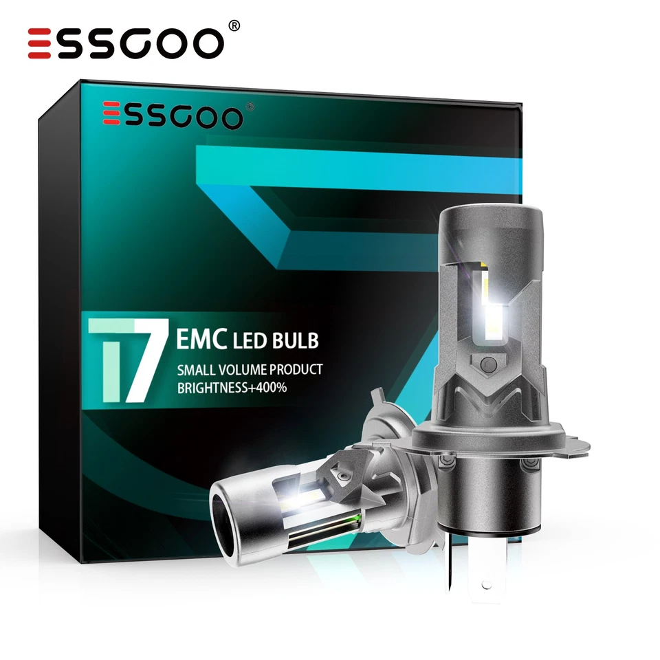 2X H4 LED Scheinwerfer Mit Zulassung 30000LM Halogen DRL Fern/Abblendlicht Wei - Bild 1 von 4