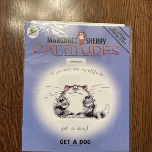 Rare Margaret Sherry Cattitudes "Get a Dog" Chart Only Counted Cross Stitch - Picture 1 of 2