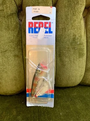 Vintage Rebel Classic Pop R Green Perch Topwater Fishing Lure - Image 1 of 4