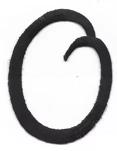 BLACK SCRIPT LETTER "O" Iron On Patch - Bild 1 von 1
