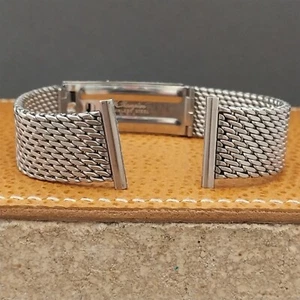 Cinturino orologio vintage maglia acciaio inox lungo JB Champion 22mm 20mm mai usato anni 60 - Foto 1 di 9